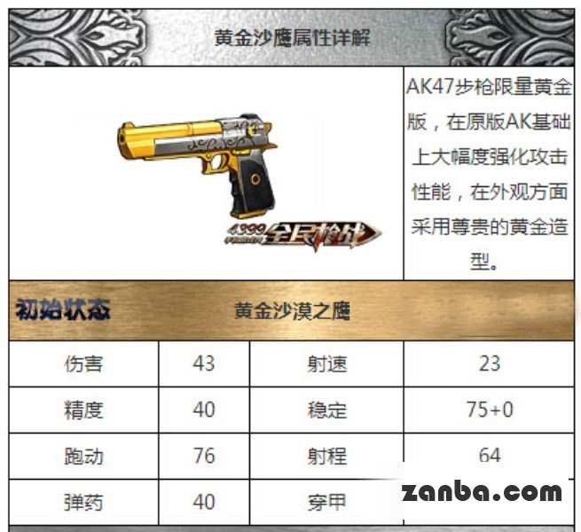 全民枪战黄金沙漠之鹰怎么样 好吗